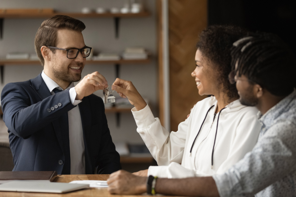 Home buyer completing closing documents for a Las Vegas home