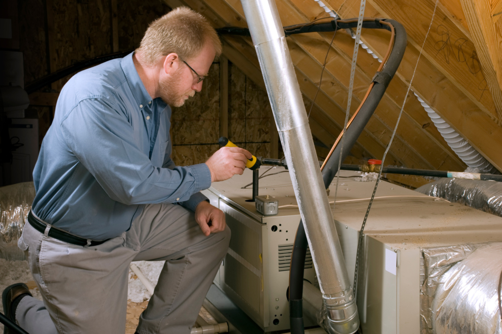 Home inspector examining a Las Vegas home during a buyer inspection